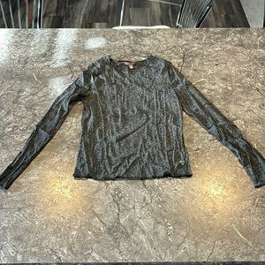 Victoria Secret Black Long Sleeve Sheer Sparkly XS/S